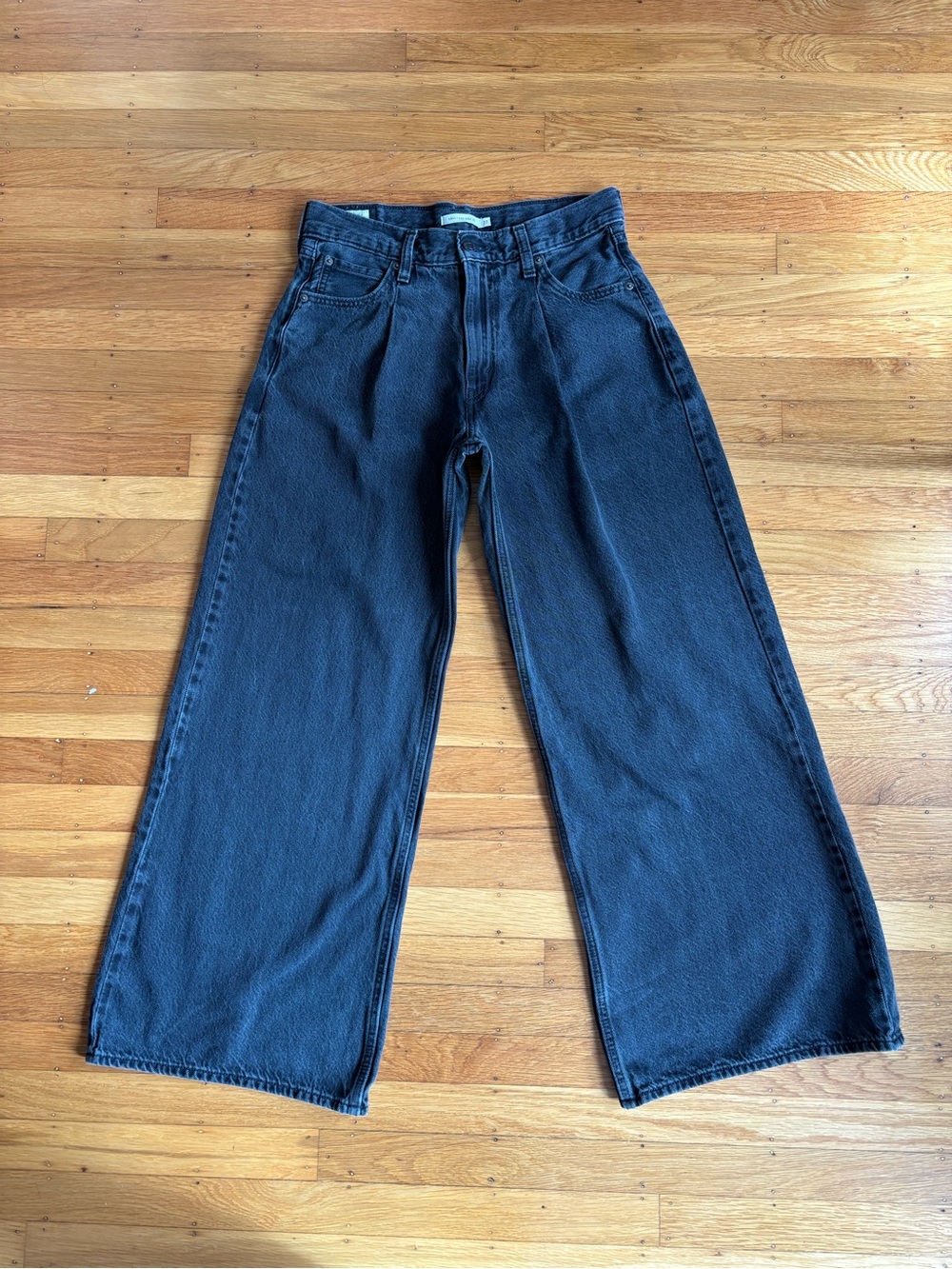 levi’s baggy dad wide leg charcoal denim